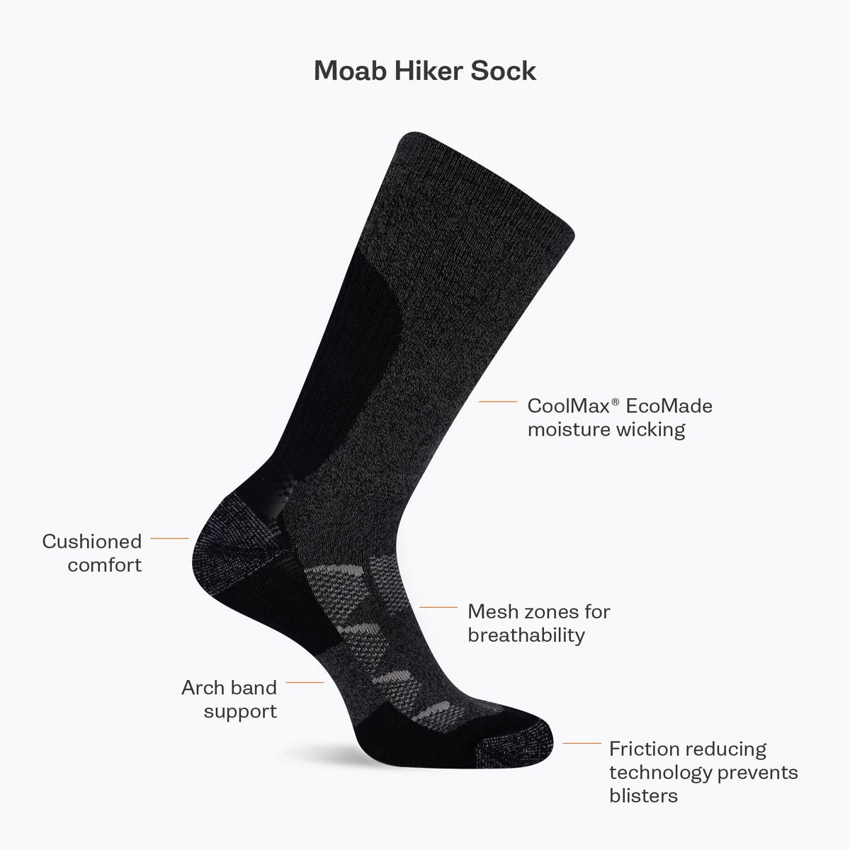 Moab Hiking Quarter Sock - Socks - Merrell Near Me