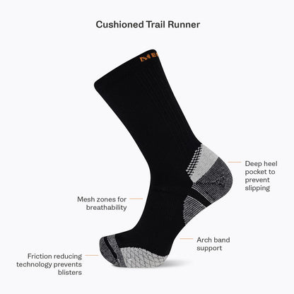 Cushion Trail Runner Crew Sock - Socks - Merrell On Sale