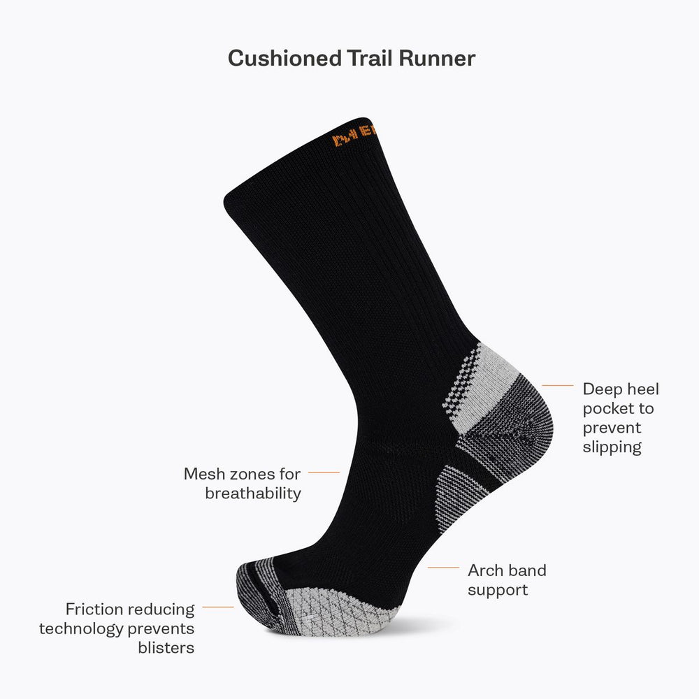 Cushion Trail Runner Crew Sock - Socks - Merrell On Sale